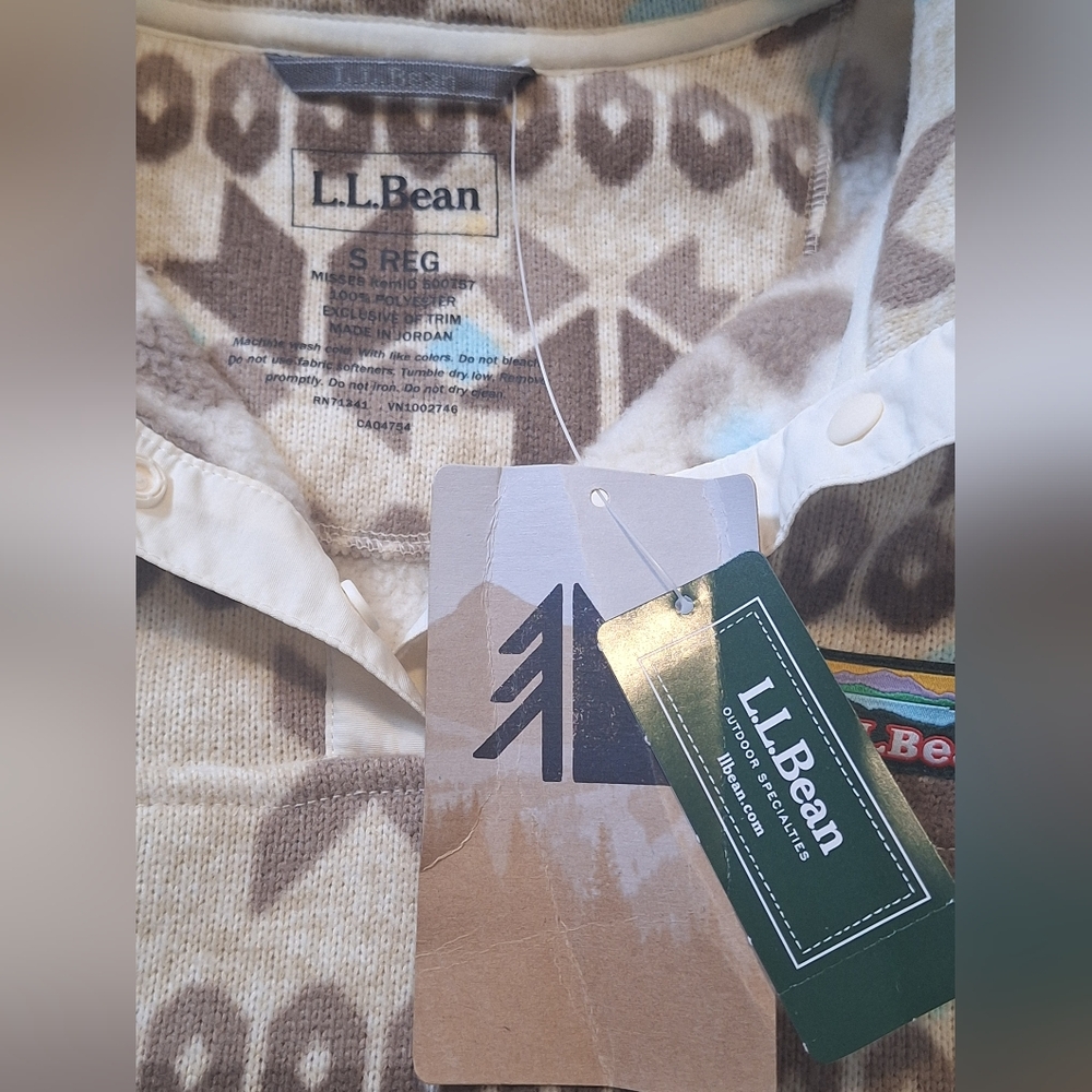 LL Bean's Sweater Fleece 1/4 Snap Pullover - S - Picture 7 of 9